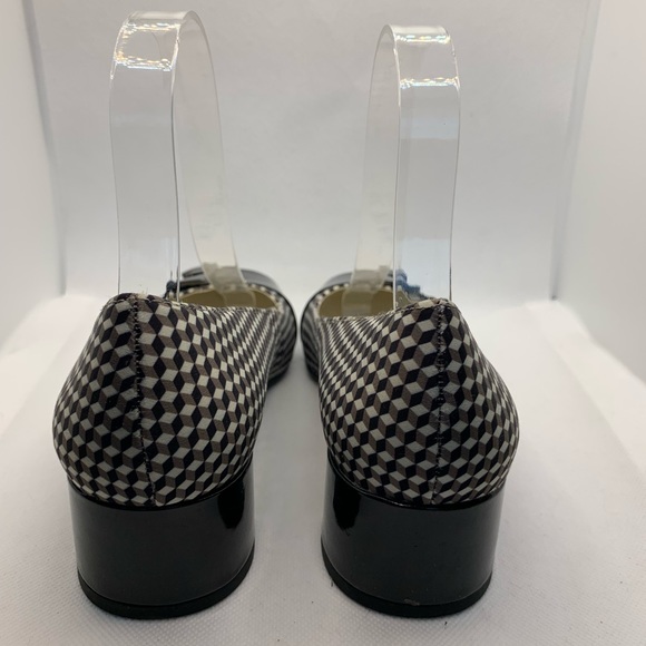 Anne Klein Black & White Patterned Block Heels Pumps - Picture 3 of 8